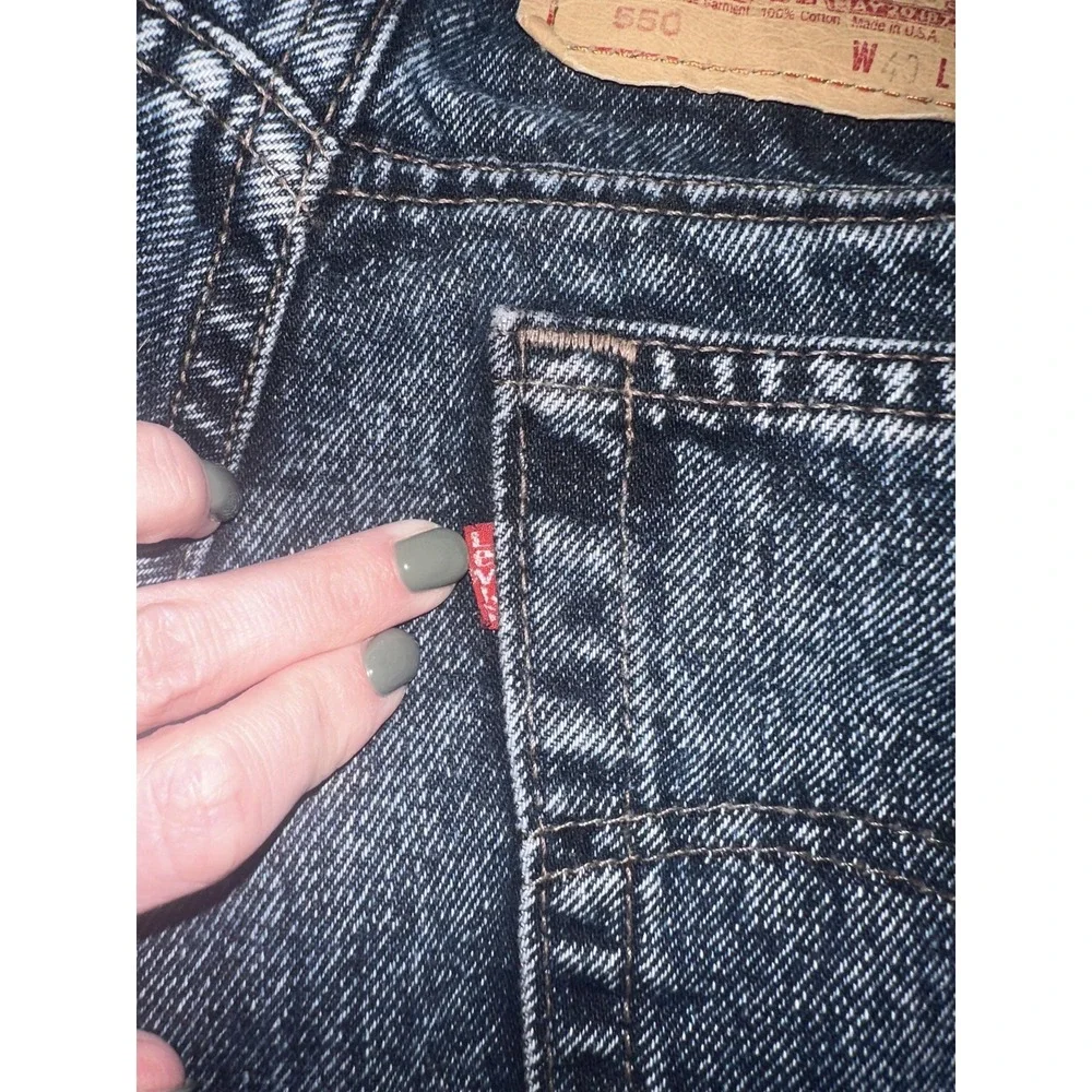 Levi's 550 Jeans Mens 36x30 Dark Stonewash Relaxed Fit Tapered Leg Denim Classic